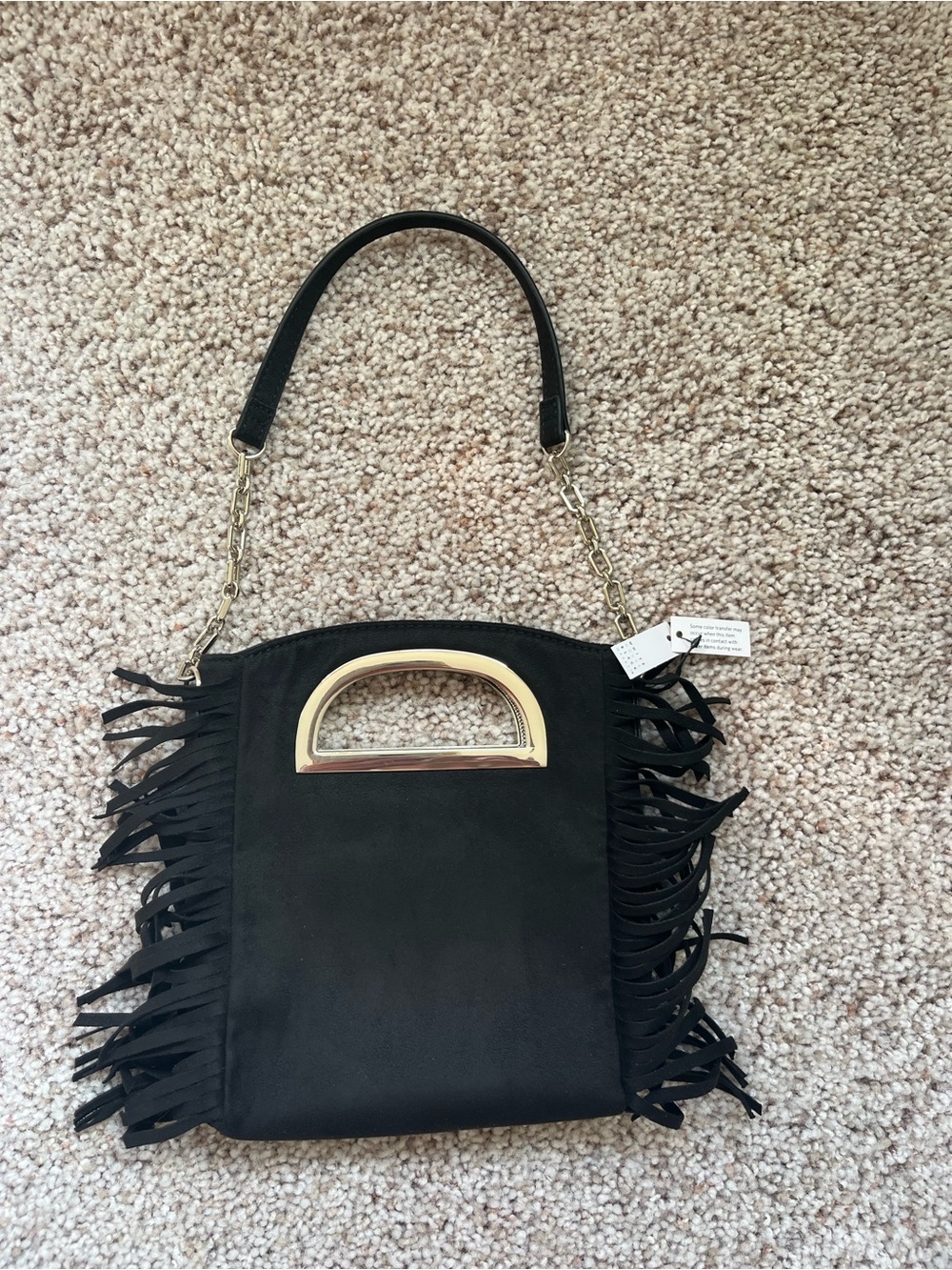 White House Black Market Black Fringe Shoulder Bag